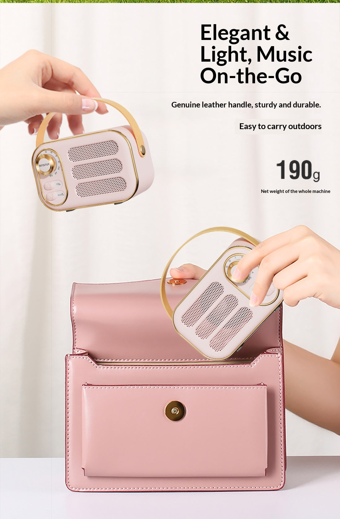📻 Vintage Portable Bluetooth 5.0 Speaker, Retro Radio Style Hi-Fi Bass Mini Wireless Speaker with Leather Handle Support AUX TF Card for Desk Home Decor