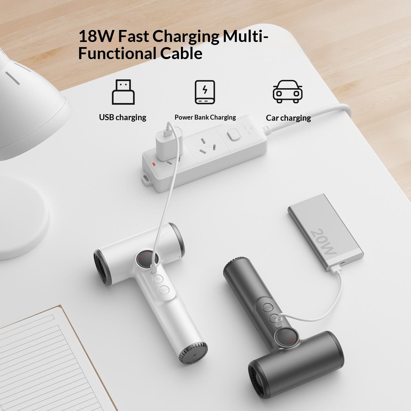 🔌Cordless Rechargeable Hair Dryer, 15600mAh Portable No-Outlet Blow Dryer with Hot & Cold Air, 100 Speed Stepless Adjust, 18W Fast Charging Travel Dryer for Dorm & Outdoor