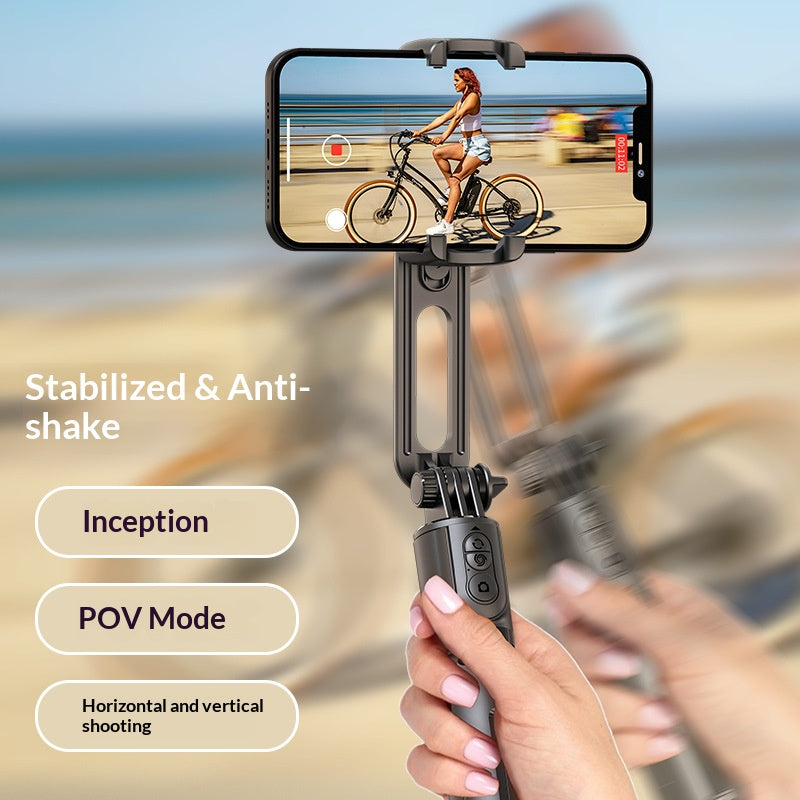 📸 Mini Single Axis Phone Gimbal Stabilizer with 3-Color Fill Light, 360° Rotation Portable Handheld Smartphone Video Stabilizer for Vlog Selfie Night Shooting