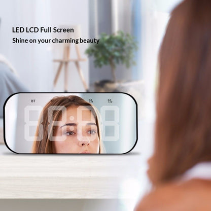 ⏰ 3-in-1 Mirror LED Alarm Clock Bluetooth Speaker, Dual Alarms Hands-Free Call Speaker with 3 Adjustable Brightness, 2000mAh Portable Digital Clock for Bedroom Dorm Office