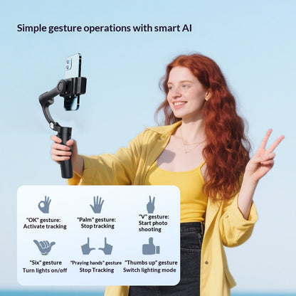 📱 3-Axis AI Phone Gimbal Stabilizer, Smart AI Face Tracking & Gesture Control Handheld Smartphone Gimbal, 280g Load Vlog Live Stream Video Stabilizer for iPhone Android