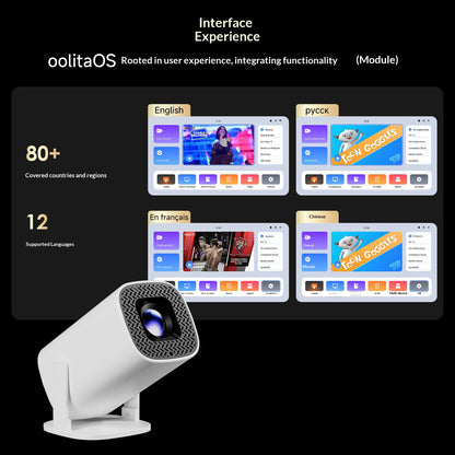 📽️ PLUS Portable Smart Projector, Native 720P 150” Home Theater Projector, WiFi6 Bluetooth5.0 Auto Keystone Correction Mini Projector for Outdoor Camping Dorm Bedroom
