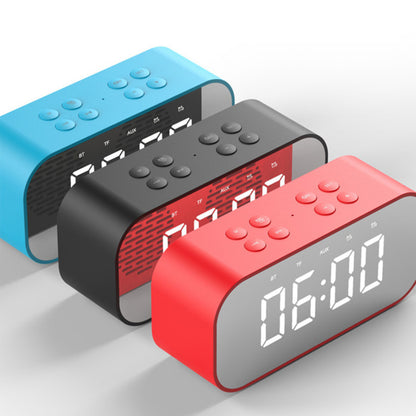 ⏰ 3-in-1 Mirror LED Alarm Clock Bluetooth Speaker, Dual Alarms Hands-Free Call Speaker with 3 Adjustable Brightness, 2000mAh Portable Digital Clock for Bedroom Dorm Office