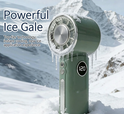 ❄️ Instant Ice Compression Cooling Handheld Turbo Fan, 100+ Adjustable Speed LED Display Portable Pocket Fan, USB-C Rechargeable Personal Air Cooler for Summer Outdoor Travel