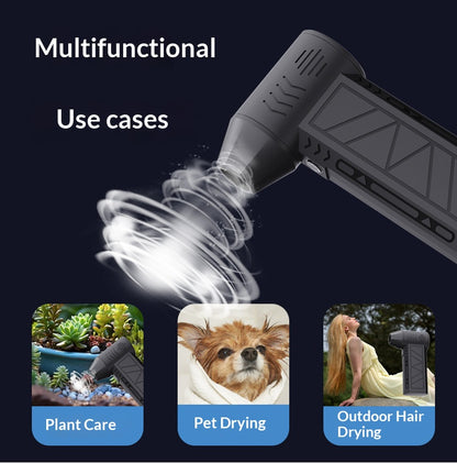 💨  Portable High Speed Turbine Jet Blower Fan, Brushless Motor 4-Speed Adjustable Handheld Blower with Magnetic Nozzle for Cooling Dust Pet Hair Snow Cleaning