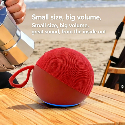 🔋Alaxe Portable Bluetooth 5.3 Speaker, IPX5 Waterproof Mini Ball Wireless Speaker with 360° Surround Sound, RGB LED Lights, Up to 12H Playtime, Compact Outdoor Speaker for Beach Camping Travel Home Party