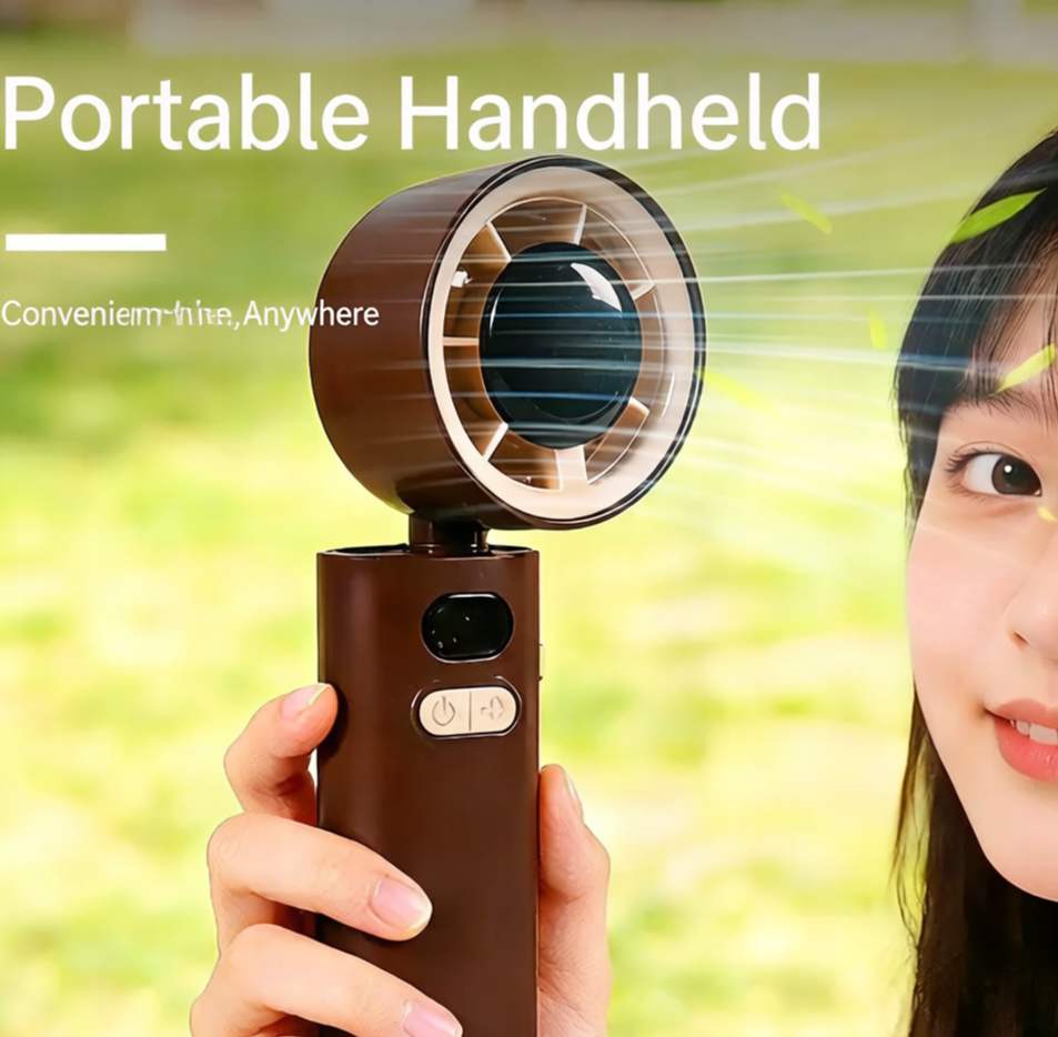 💨 2-in-1 Handheld & Desktop Portable Fan, 360° Rotatable Adjustable Head Mini Cooling Fan, Multi Speed Compact Pocket Fan for Desk Travel Camping Outdoor