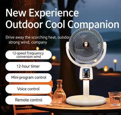 🌬️ Smart Air Circulator Fan, 12-Speed Quiet Brushless Desk Fan with Remote App Voice Control, 3D Oscillating Energy Efficient Whole Room Circulation Fan for Bedroom Home Office