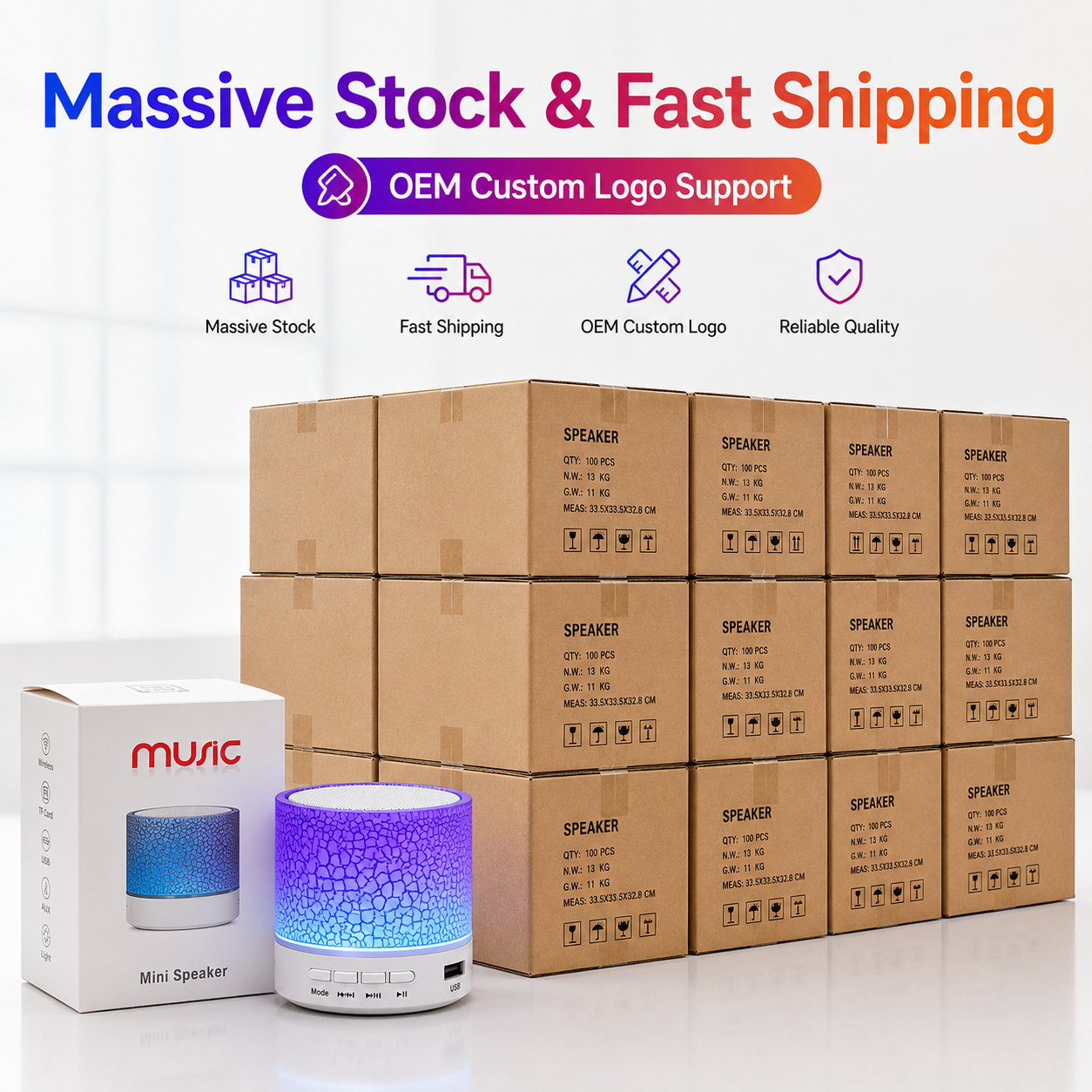 Pocket Mini Wireless Bluetooth Speaker with Crackle RGB LED Night Light, Portable Small Speaker Support TF Card USB AUX Hands-Free Call, Compact Gift Speaker for Home Office Party Travel Kids