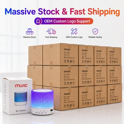 Pocket Mini Wireless Bluetooth Speaker with Crackle RGB LED Night Light, Portable Small Speaker Support TF Card USB AUX Hands-Free Call, Compact Gift Speaker for Home Office Party Travel Kids