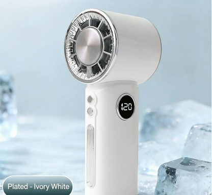 ❄️ Instant Ice Compression Cooling Handheld Turbo Fan, 100+ Adjustable Speed LED Display Portable Pocket Fan, USB-C Rechargeable Personal Air Cooler for Summer Outdoor Travel
