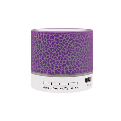 Pocket Mini Wireless Bluetooth Speaker with Crackle RGB LED Night Light, Portable Small Speaker Support TF Card USB AUX Hands-Free Call, Compact Gift Speaker for Home Office Party Travel Kids