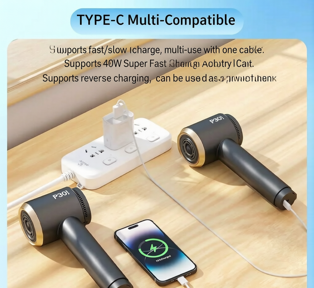 ✨ Cordless Rechargeable Hair Dryer, 15000mAh Wireless Blow Dryer 6-Speed Hot Cold Air, Negative Ion 40W Type-C Fast Charge with Diffuser & Concentrator Nozzle for Dorm Travel Gym