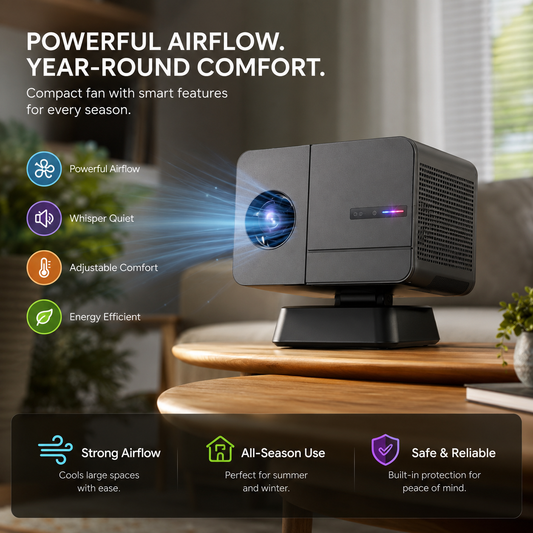 ✨ Native 1080P Full HD Smart Home Projector, 800 ANSI Lumens Auto Keystone Correction Projector, 40-150" Screen Obstacle Avoidance Portable Movie Projector for Bedroom Backyard Home Theater