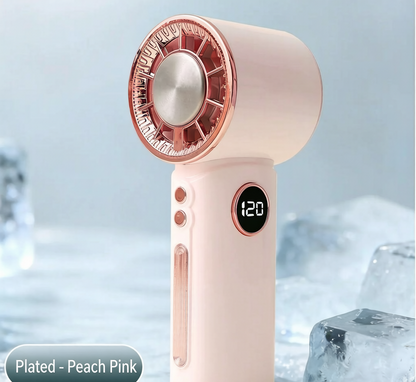 ❄️ Instant Ice Compression Cooling Handheld Turbo Fan, 100+ Adjustable Speed LED Display Portable Pocket Fan, USB-C Rechargeable Personal Air Cooler for Summer Outdoor Travel
