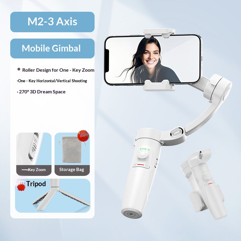 🎥 3-Axis Brushless Phone Gimbal Stabilizer, Foldable Handheld Smartphone Video Stabilizer with Built-in Tripod, One Key Zoom & 270° Rotation for Vlog TikTok YouTube Live Stream