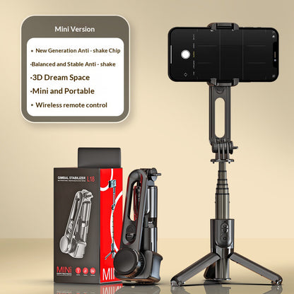 📸 Mini Single Axis Phone Gimbal Stabilizer with 3-Color Fill Light, 360° Rotation Portable Handheld Smartphone Video Stabilizer for Vlog Selfie Night Shooting