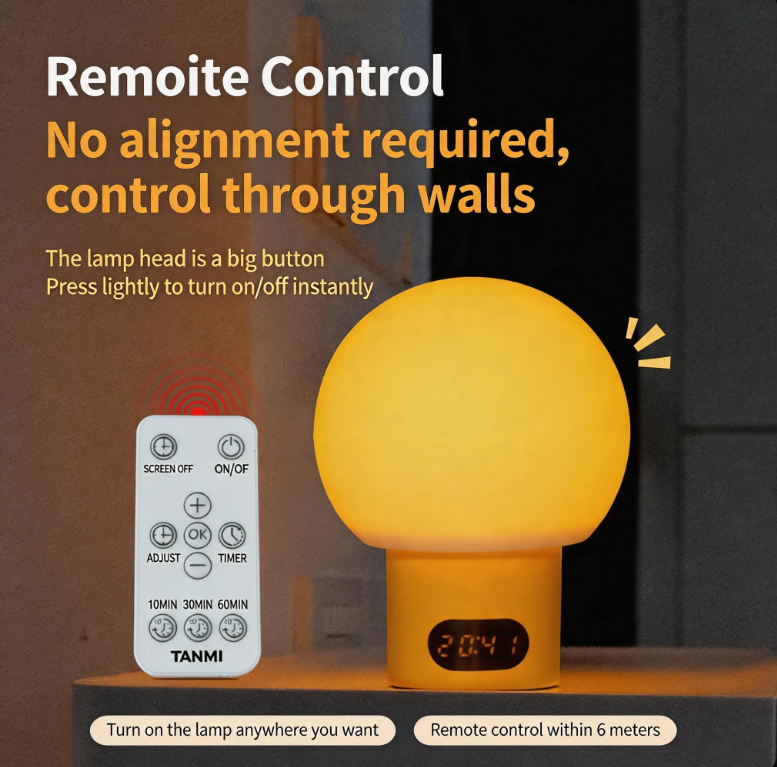 🌕 Full Moon Zero Blue Light Baby Night Light, 1800K Amber Sleep Lamp, FDA Food Grade Silicone Rechargeable Nursery Lamp with Auto Timer & Touch Dimmable for Kids Bedroom