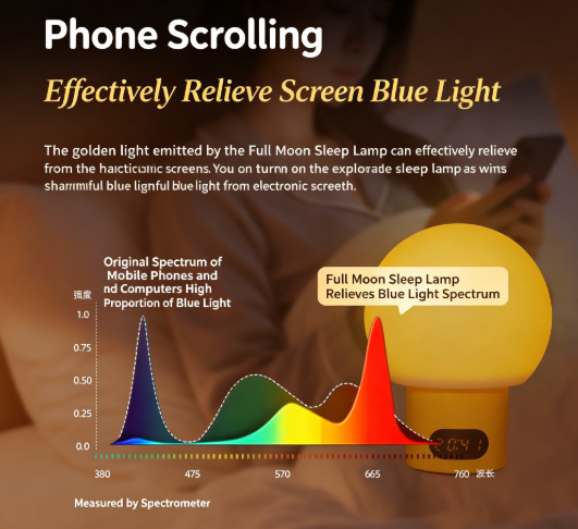 🌕 Full Moon Zero Blue Light Baby Night Light, 1800K Amber Sleep Lamp, FDA Food Grade Silicone Rechargeable Nursery Lamp with Auto Timer & Touch Dimmable for Kids Bedroom