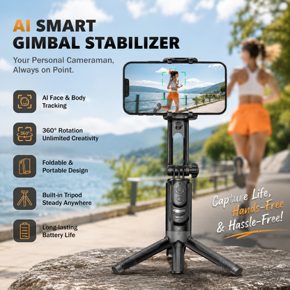 📸 Mini Single Axis Phone Gimbal Stabilizer with 3-Color Fill Light, 360° Rotation Portable Handheld Smartphone Video Stabilizer for Vlog Selfie Night Shooting