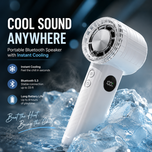 ❄️ Instant Ice Compression Cooling Handheld Turbo Fan, 100+ Adjustable Speed LED Display Portable Pocket Fan, USB-C Rechargeable Personal Air Cooler for Summer Outdoor Travel