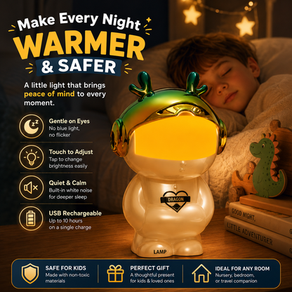 🌙 2-in-1 White Noise Baby Night Light, Zero Blue Light Newborn Sleep Lamp with 10 Soothing Sounds, Voice Control, Auto Timer & Bluetooth Dimmable Nursery Lamp