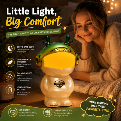 🌙 2-in-1 White Noise Baby Night Light, Zero Blue Light Newborn Sleep Lamp with 10 Soothing Sounds, Voice Control, Auto Timer & Bluetooth Dimmable Nursery Lamp