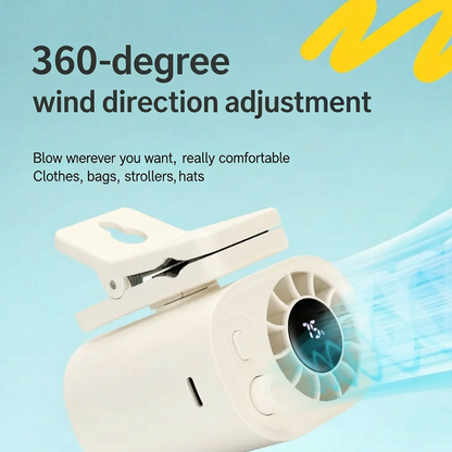 💨 360° Adjustable Clip On Mini Fan, 100-Speed Hurricane Portable Rechargeable Clip Fan for Stroller, Umbrella, Backpack, Outdoor Camping Travel