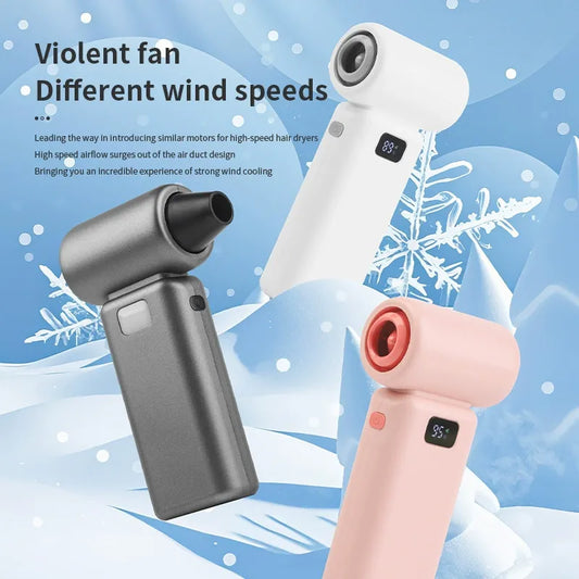 🌬️  High Speed Turbo Handheld Portable Fan with LED Digital Display & Built-in Flashlight, Brushless Motor Multi-Speed USB Fast Charging Mini Pocket Air Cooler for Camping Outdoor Travel