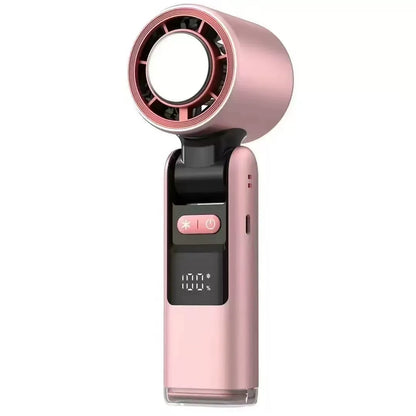 ❄️ Portable Ice Ceramic Cooling Handheld Fan, 100-Speed Adjustable Mini Turbo Fan with Digital Power Display, 4000mAh Rechargeable Pocket Fan for Outdoor Travel Camping Sports