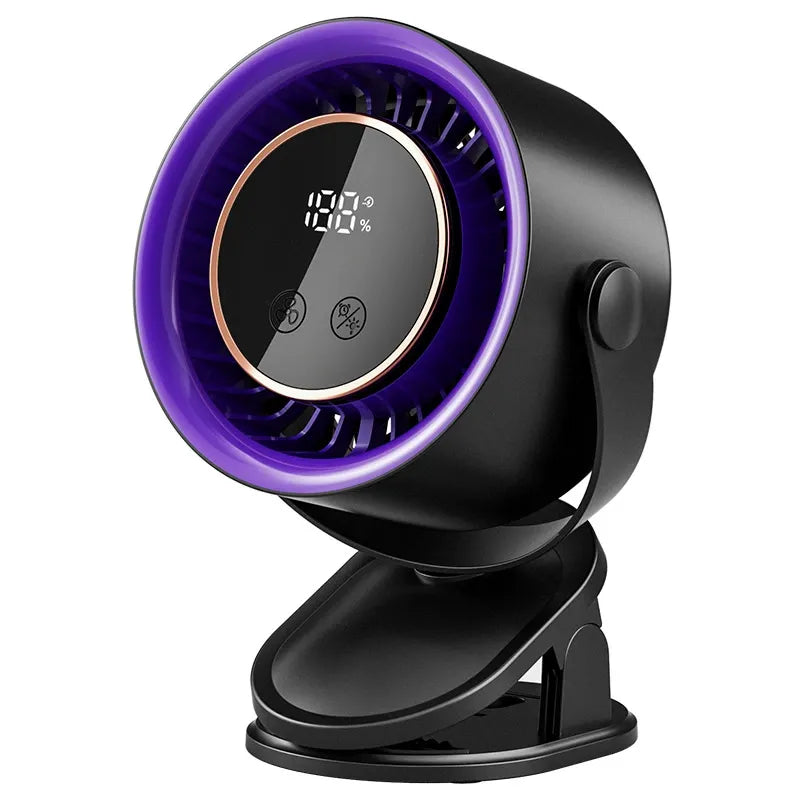 💡 3-in-1 Rechargeable Clip On Fan with Night Light, 199 Speed Adjustable Quiet Portable Fan, USB-C Charging 8H Auto Off Timer Wall Hanging Desk Fan for Nursery Camping Bedroom