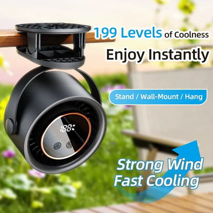 💡 3-in-1 Rechargeable Clip On Fan with Night Light, 199 Speed Adjustable Quiet Portable Fan, USB-C Charging 8H Auto Off Timer Wall Hanging Desk Fan for Nursery Camping Bedroom