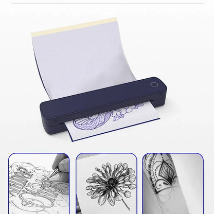 🖨️ Portable A4 Thermal Printer, Wireless Bluetooth Inkless Printer Compatible with iOS Android Laptop, Travel Business Home School Tattoo Document Printing