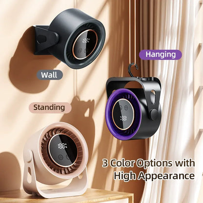 💡 3-in-1 Rechargeable Clip On Fan with Night Light, 199 Speed Adjustable Quiet Portable Fan, USB-C Charging 8H Auto Off Timer Wall Hanging Desk Fan for Nursery Camping Bedroom