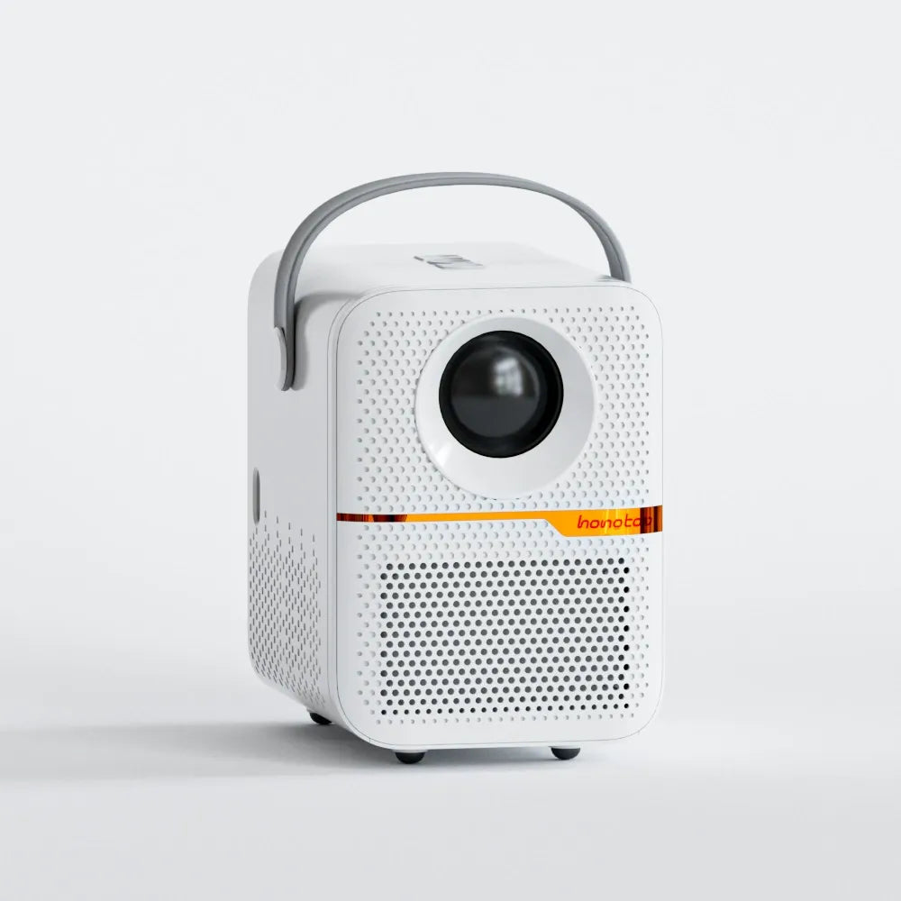 🎬 Portable Smart Projector, Native 1080P 6K Decoding 180 ANSI Lumens, Dual Band WiFi Bluetooth 4-Point Keystone Correction 150" Screen Mini Portable Home Theater Projector for Camping Bedroom Backyard