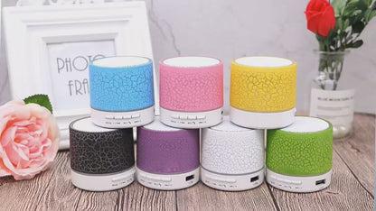 Pocket Mini Wireless Bluetooth Speaker with Crackle RGB LED Night Light, Portable Small Speaker Support TF Card USB AUX Hands-Free Call, Compact Gift Speaker for Home Office Party Travel Kids